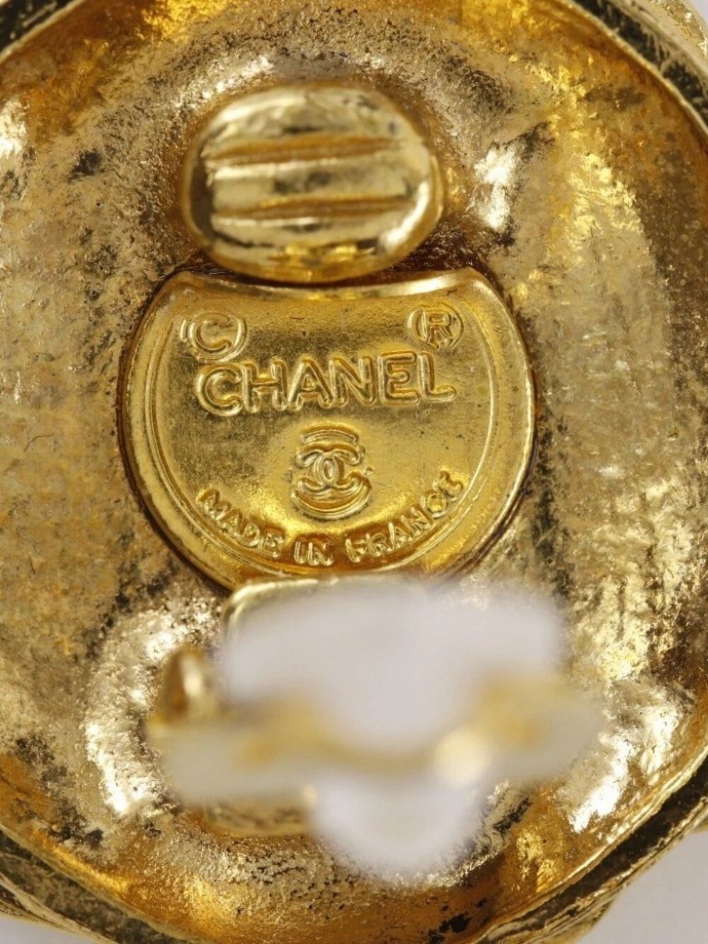 CHANEL Coco Mademoiselle Earring vintage Plated Gold 21.2g Women - Picture 8 of 9